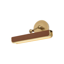 Load image into Gallery viewer, Valise LED Picture Light in Small/Vintage Brass/Cognac Leather .