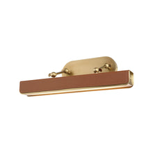 Load image into Gallery viewer, Valise LED Picture Light in Medium/Vintage Brass/Cognac Leather .