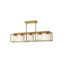 Load image into Gallery viewer, Amelia Linear Pendant Light in Aged Gold (5-Light).