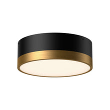 Load image into Gallery viewer, Brisbane Flush Mount Ceiling Light in Aged Gold/Matte Black (Small).