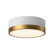 Load image into Gallery viewer, Brisbane Flush Mount Ceiling Light in Aged Gold/White (Small).