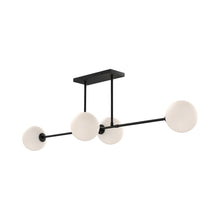 Load image into Gallery viewer, Cassia Linear Pendant Light in Matte Black/Opal Glass.