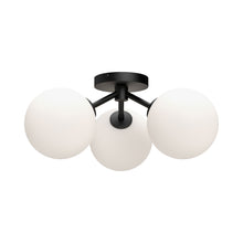 Load image into Gallery viewer, Cassia Semi Flush Mount Ceiling Light in Matte Black/Opal Glass.