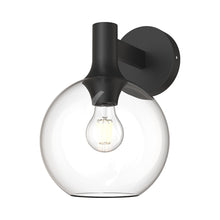 Load image into Gallery viewer, Castilla Bath Wall Light in Matte Black/Clear Glass.