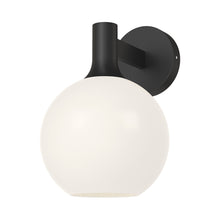Load image into Gallery viewer, Castilla Bath Wall Light in Matte Black/Opal Matte Glass.