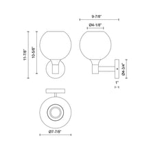 Load image into Gallery viewer, Castilla Bath Wall Light - line drawing.