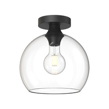 Load image into Gallery viewer, Castilla Flush Mount Ceiling Light in Matte Black/Clear Glass (Medium).