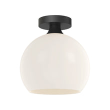 Load image into Gallery viewer, Castilla Flush Mount Ceiling Light in Matte Black/Opal Matte Glass (Medium).