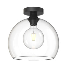 Load image into Gallery viewer, Castilla Flush Mount Ceiling Light in Matte Black/Clear Glass (Large).