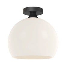 Load image into Gallery viewer, Castilla Flush Mount Ceiling Light in Matte Black/Opal Matte Glass (Large).