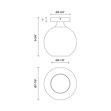 Load image into Gallery viewer, Castilla Flush Mount Ceiling Light - line drawing.