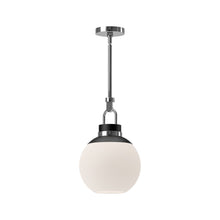 Load image into Gallery viewer, Copperfield Pendant Light in Chrome/Opal Matte Glass (Small).