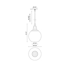 Load image into Gallery viewer, Copperfield Pendant Light - line drawing.