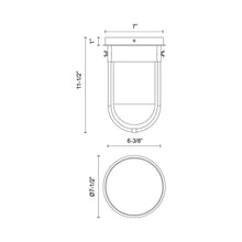 Load image into Gallery viewer, Cyrus Flush Mount Ceiling Light - line drawing.