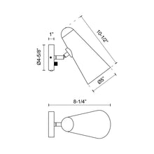Load image into Gallery viewer, Daniel Wall Light - line drawing.