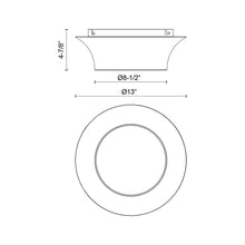 Load image into Gallery viewer, Emiko Flush Mount Ceiling Light - line drawing.