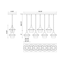Load image into Gallery viewer, Emiko Linear Pendant Light - line drawing.