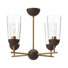 Load image into Gallery viewer, Emil Chandelier in Aged Gold/Walnut.