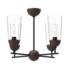 Load image into Gallery viewer, Emil Chandelier in Matte Black/Walnut.