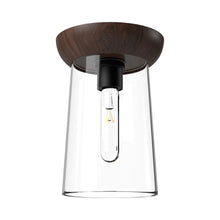 Load image into Gallery viewer, Emil Flush Mount Ceiling Light in Matte Black/Walnut.