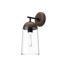 Load image into Gallery viewer, Emil Wall Light in Matte Black/Walnut (1-Light).