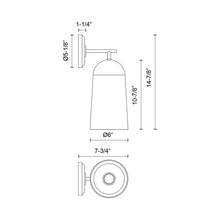 Load image into Gallery viewer, Emil Wall Light - line drawing.