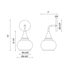 Load image into Gallery viewer, Hazel Bath Wall Light - line drawing.