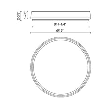 Load image into Gallery viewer, Laval LED Flush Mount Ceiling Light - line drawing.