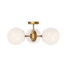 Load image into Gallery viewer, Nouveau Semi Flush Mount Ceiling Light in Aged Gold.