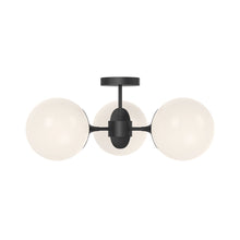 Load image into Gallery viewer, Nouveau Semi Flush Mount Ceiling Light in Matte Black.