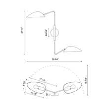 Load image into Gallery viewer, Oscar Adjustable Wall Light - line drawing.