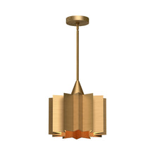Load image into Gallery viewer, Plisse Rod Pendant Light in Aged Gold.