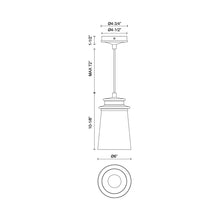 Load image into Gallery viewer, Quincy Exterior Pendant Light - line drawing.