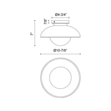 Load image into Gallery viewer, Rubio Flush Mount Ceiling Light - line drawing.