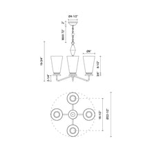 Load image into Gallery viewer, Salem Chandelier - line drawing.