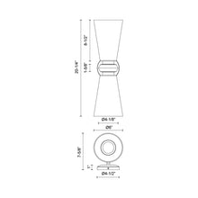 Load image into Gallery viewer, Salem Vanity Wall Light - line drawing.