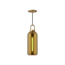 Load image into Gallery viewer, Soji Pendant Light in Aged Gold/Copper Glass (Small).