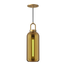 Load image into Gallery viewer, Soji Pendant Light in Aged Gold/Copper Glass (Large).