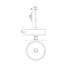 Load image into Gallery viewer, Theo Flush Pendant Light - line drawing.