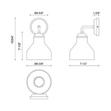 Load image into Gallery viewer, Westlake Bath Wall Light - line drawing.