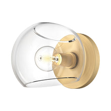 Load image into Gallery viewer, Willow Bath Wall Light in Brushed Gold/Clear Glass.