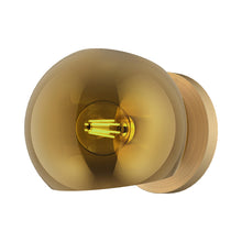 Load image into Gallery viewer, Willow Bath Wall Light in Brushed Gold/Copper Glass.