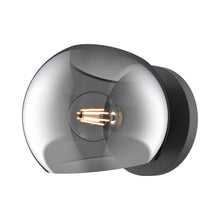 Load image into Gallery viewer, Willow Bath Wall Light in Matte Black/Smoked Solid Glass.