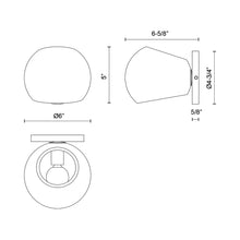Load image into Gallery viewer, Willow Bath Wall Light - line drawing.