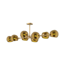 Load image into Gallery viewer, Willow Linear Pendant Light in Brushed Gold/Copper Glass.