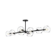 Load image into Gallery viewer, Willow Linear Pendant Light in Matte Black/Clear Glass.