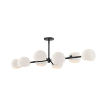 Load image into Gallery viewer, Willow Linear Pendant Light in Matte Black/Opal Matte Glass.