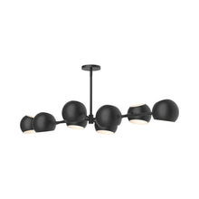 Load image into Gallery viewer, Willow Linear Pendant Light in Matte Black/Steel.