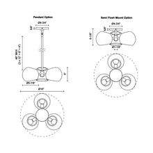Load image into Gallery viewer, Willow Pendant Light - line drawing.