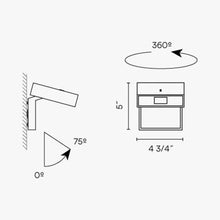 Load image into Gallery viewer, Alpha Wall Sconce - line drawing.